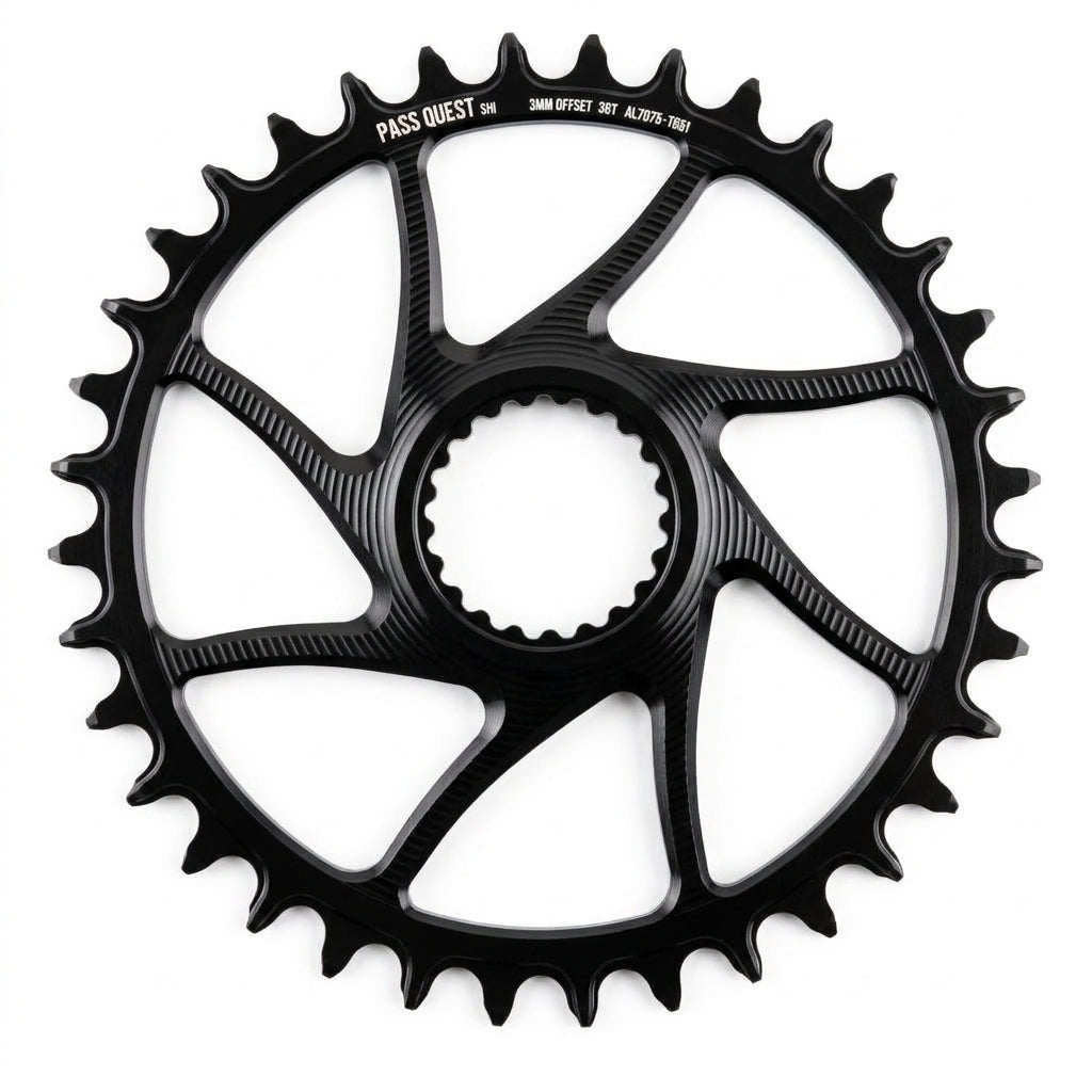 Passquest Sprill Shimano Chain Ring 3mm Offset Hollow Black