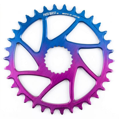 Passquest Sprill Shimano Chain Ring 0mm offset Iridescent Hollow Purple/Blue
