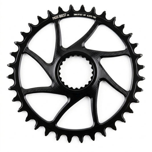 Passquest Sprill Shimano Chain Ring 3mm Offset Hollow Black