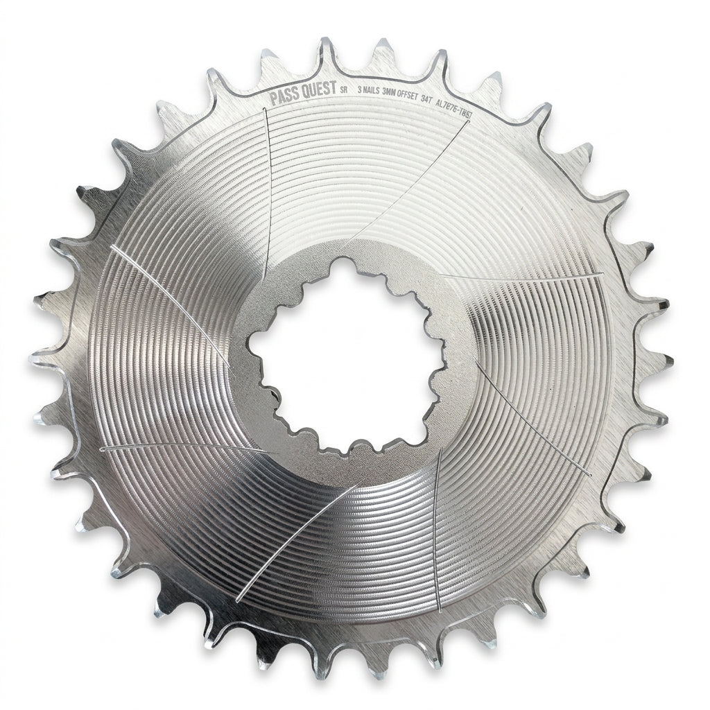 Passquest Sprill Sram Chain Ring 3mm Offset Silver Aero
