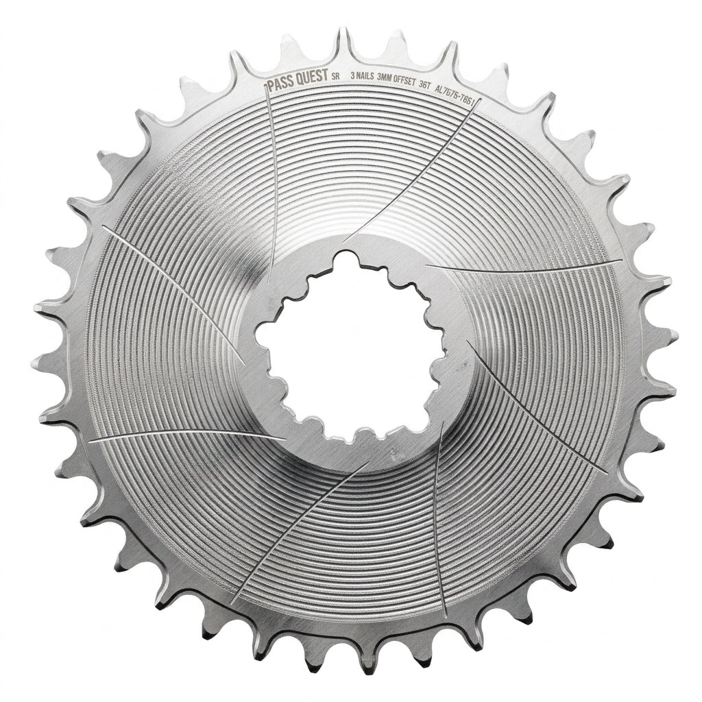 Passquest Sprill Sram Chain Ring 3mm Offset Silver Aero